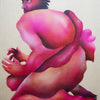 Red Seated Woman