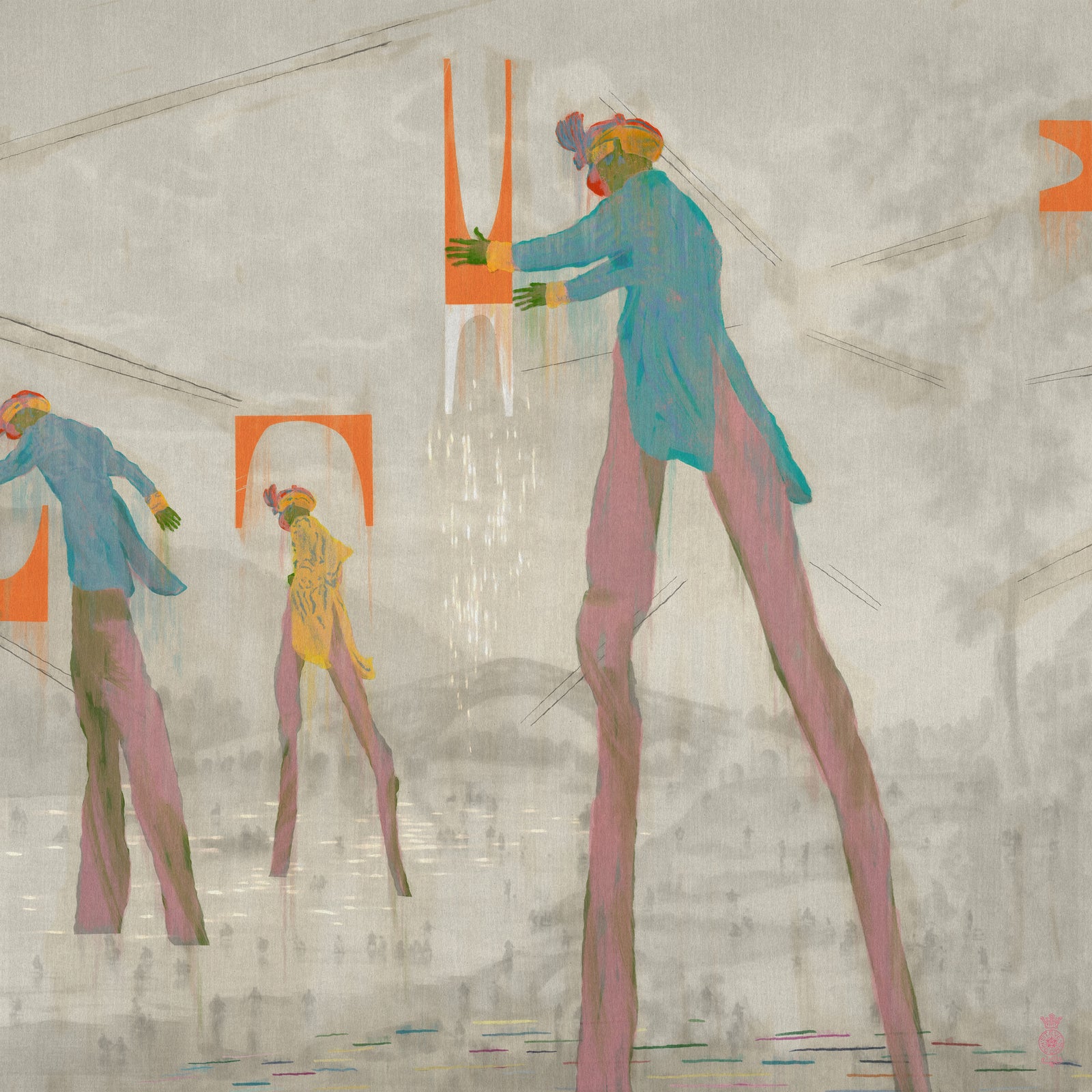 Series No. 7 - 3 Stilt Men