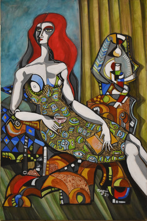 Seated Model With Lamp
